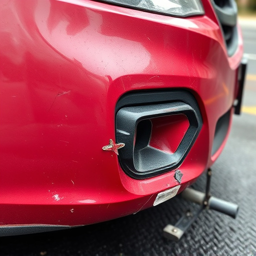 damaged car bumper