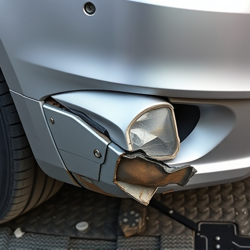 damaged car bumper