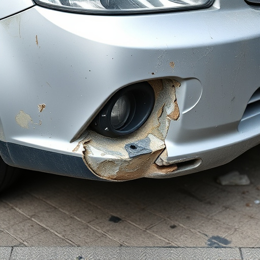 damaged car bumper