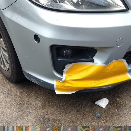 damaged car bumper