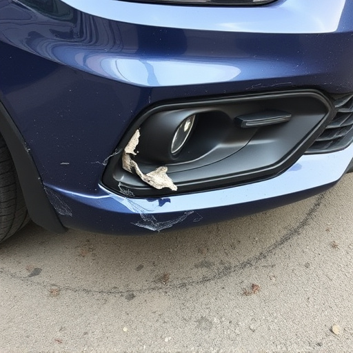 damaged car bumper