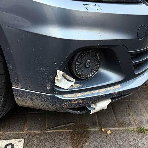 damaged car bumper