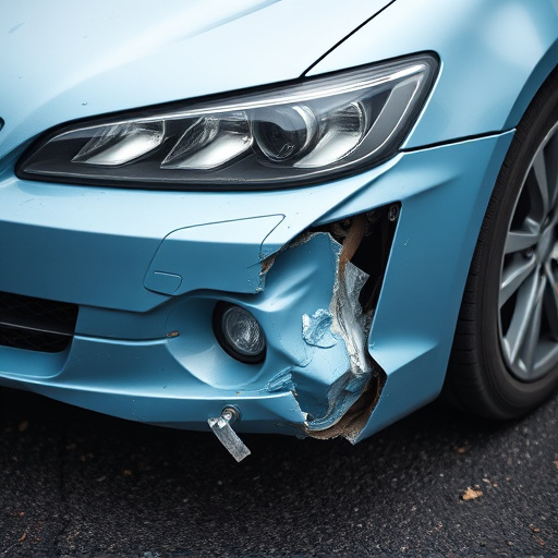 damaged car bumper