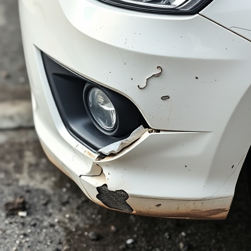 damaged car bumper