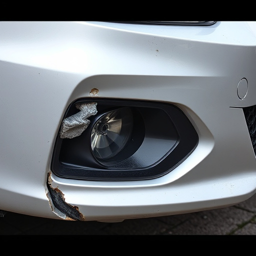 damaged car bumper