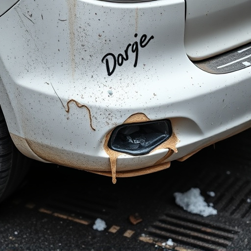 damaged car bumper