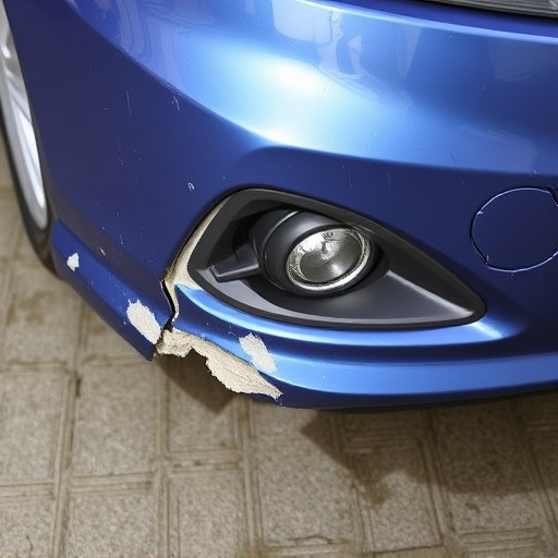 damaged car bumper