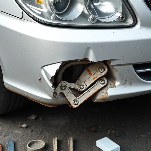 damaged car bumper