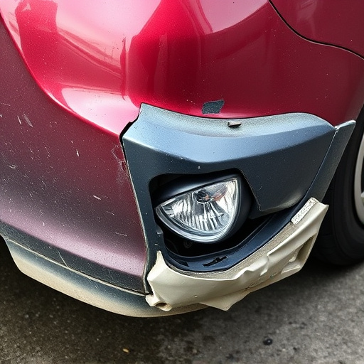 damaged car bumper