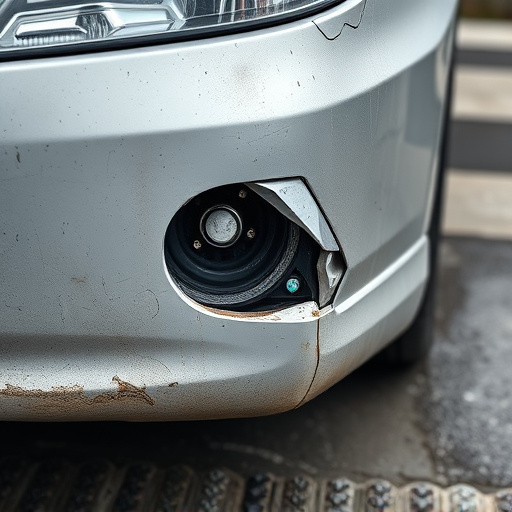 damaged car bumper