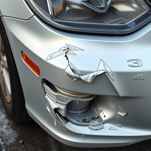 damaged car bumper