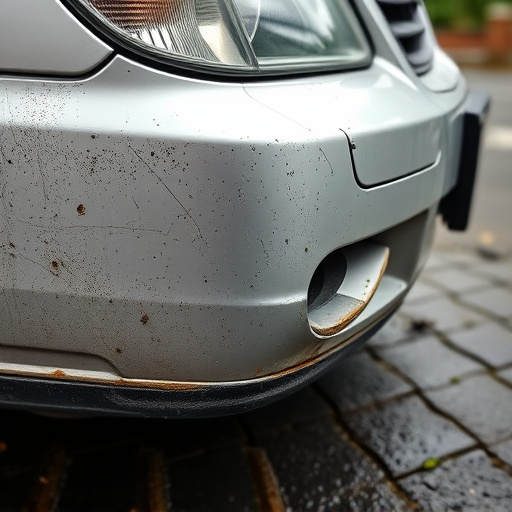 damaged car bumper