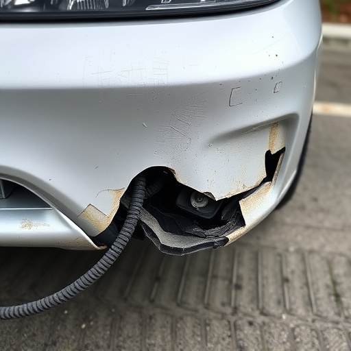 damaged car bumper