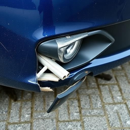 damaged car bumper