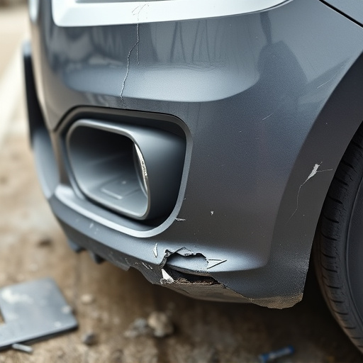 damaged car bumper