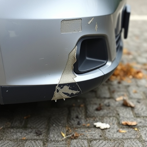 damaged car bumper