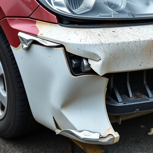 damaged car bumper