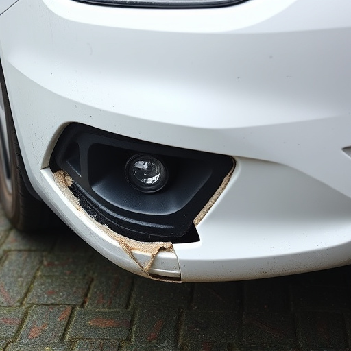 damaged car bumper