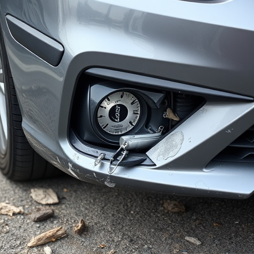 damaged car bumper