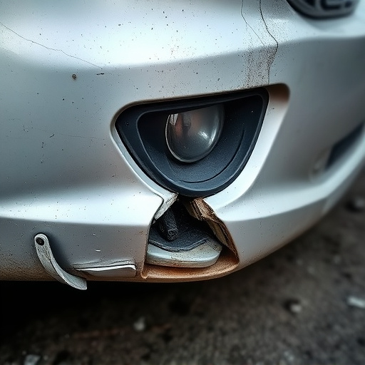 damaged car bumper