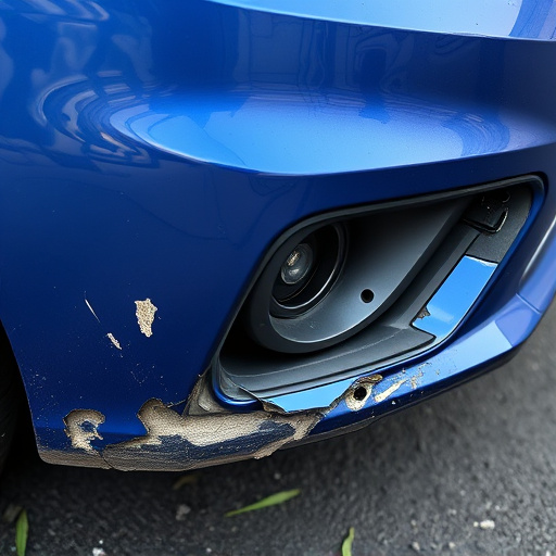 damaged car bumper