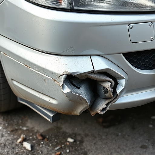 damaged car bumper