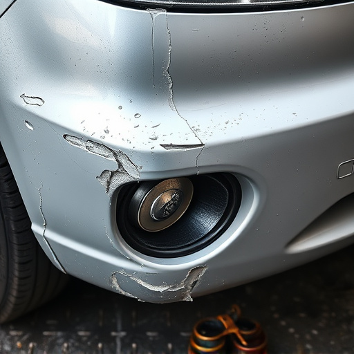 damaged car bumper