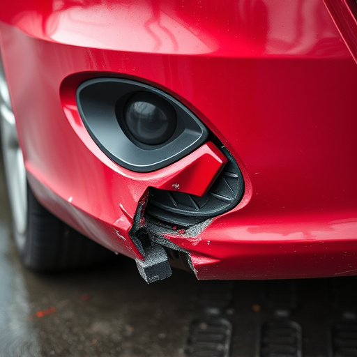 damaged car bumper