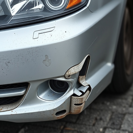 damaged car bumper
