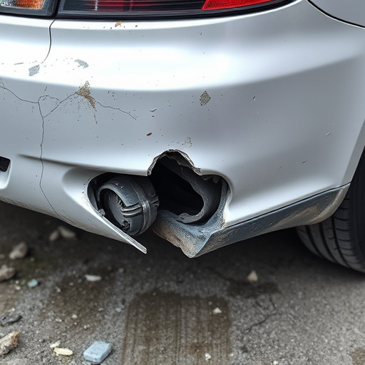 damaged car bumper