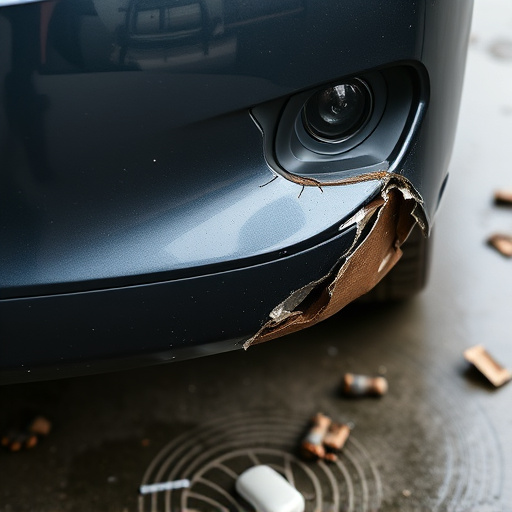 damaged car bumper