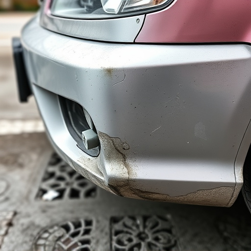 damaged car bumper