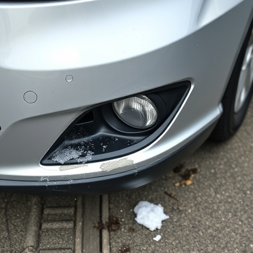damaged car bumper