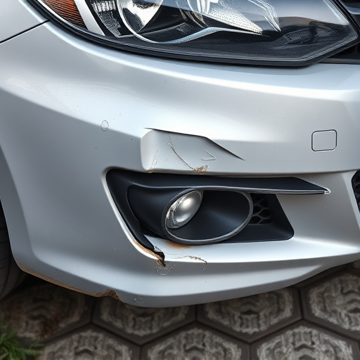damaged car bumper