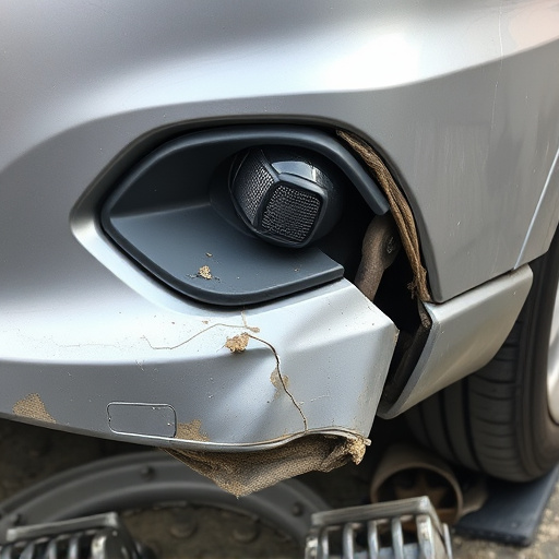 damaged car bumper