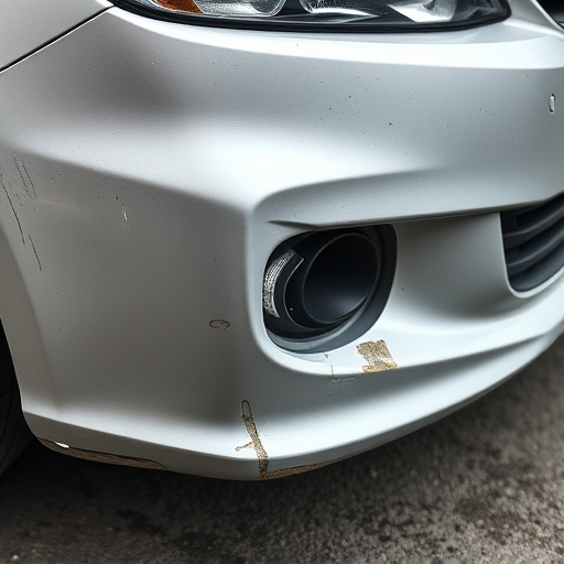 damaged car bumper