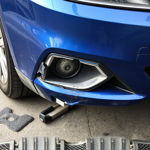 damaged car bumper