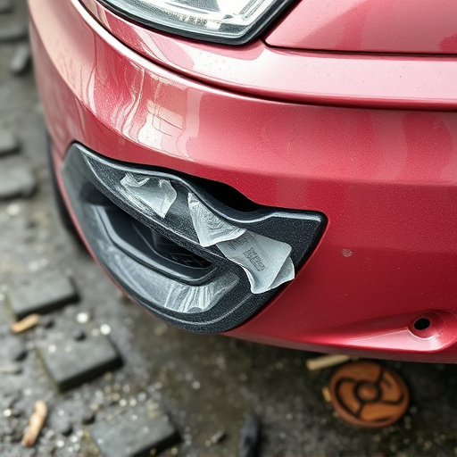 damaged car bumper