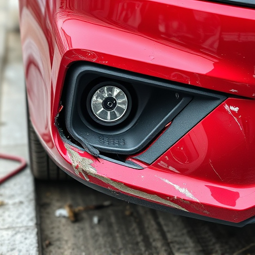 damaged car bumper