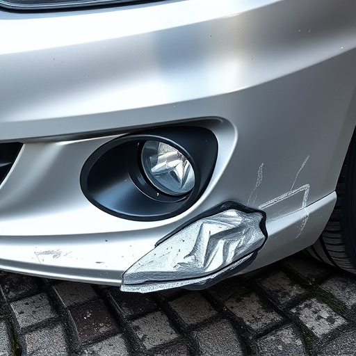 damaged car bumper