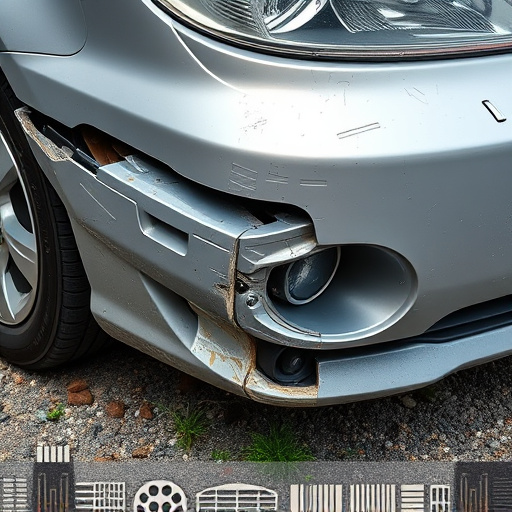 damaged car bumper