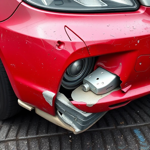 damaged car bumper