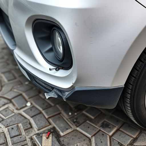damaged car bumper
