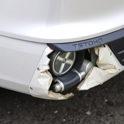 damaged car bumper
