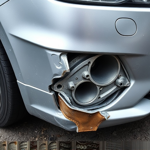 damaged car bumper