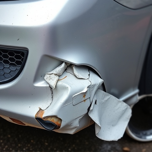 damaged car bumper
