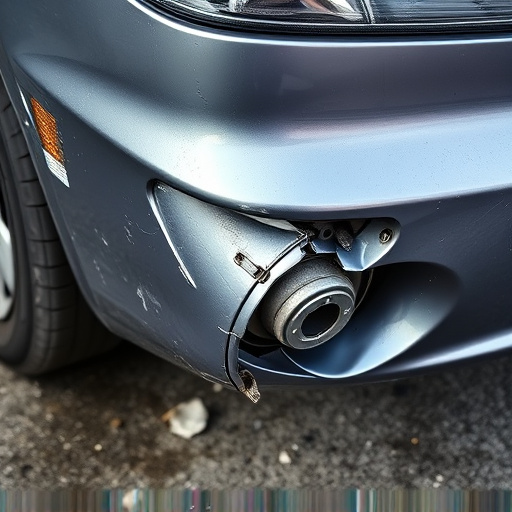 damaged car bumper