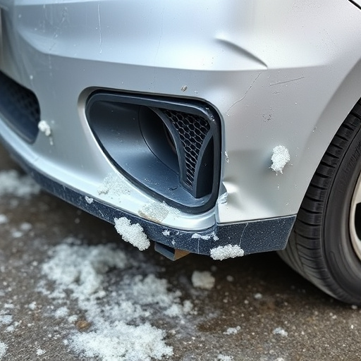 damaged car bumper
