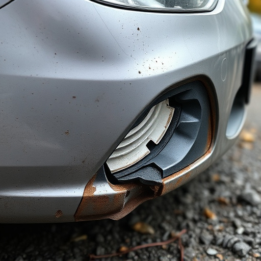 damaged car bumper