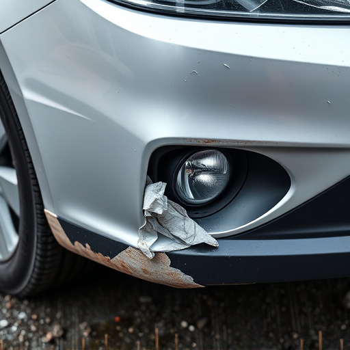 damaged car bumper